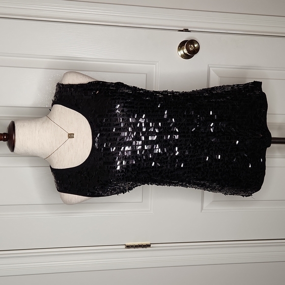 Verve Black Sequin Knit Top Size L NWT - Picture 1 of 14